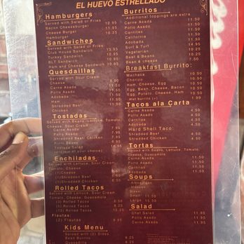 El Huevo Estrellado 1 - The menu - Mexican Near Me - Chula Vista, California