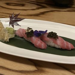 OOKA - Willow Grove - Otoro nigiri with caviar and gold leaf