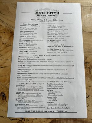 Menu photo 4 Junk Ditch Brewing Company Fort Wayne, IN