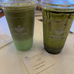 Matcha einspanner and matcha pandan