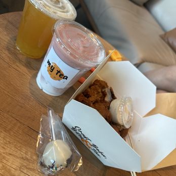 My Tea Corner - Passion tea, pink glow wellness drink, cake pop and popcorn chicken came - Bubble Tea Near Me - Fresno, California