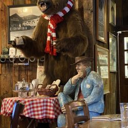 The Kneadery - Inside--this guy has been here for decades. Bear, too.