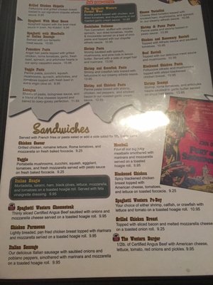 Menu photo 8 The Spaghetti Western T C Jester Houston, TX