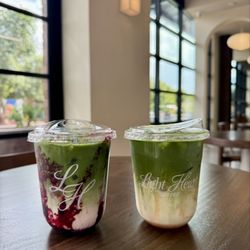 Light Heart Coffee - Blueberry cobbler matcha and banana matcha
