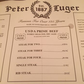 Peter Luger - Menu - Steakhouses Near Me - Brooklyn, New York Peter Luger - Menu - Steakhouses Near Me - Brooklyn, New York
