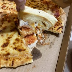 Casey's - Cheese pizza stuck to the box
