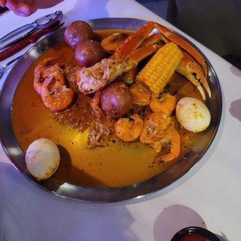 Wild Crab Fort Wayne - Not the best photo. But if only you could taste the food. Seafood Boil with crab legs and shrimp and boiled egg. - Seafood Near Me - Fort Wayne, Indiana