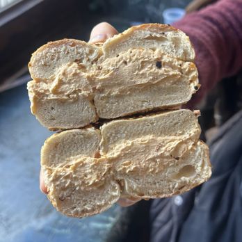 Bagel Pub - Sriracha on onion bagel - Bagels Near Me - New York, New York Bagel Pub - Sriracha on onion bagel - Bagels Near Me - New York, New York