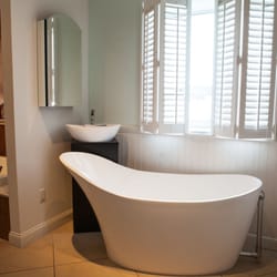 Weinstein Bath & Kitchen Showroom in Collegeville - Beautiful free standing tub by Victoria & Albert made of limestone. A beautiful addition to any bathroom.