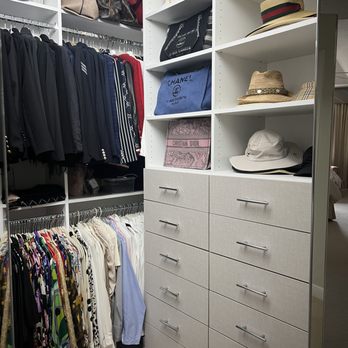 Tres Chic Organizing - Walk in closet. - Home Organization Near Me Tres Chic Organizing - Walk in closet. - Home Organization Near Me