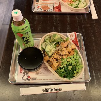 Big Fin Poké - Tofu Miso Salad Bowl with Miso Soup & Green Tea - Sushi Bars Near Me - South Portland, Maine Big Fin Poké - Tofu Miso Salad Bowl with Miso Soup & Green Tea - Sushi Bars Near Me - South Portland, Maine