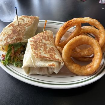 North 40 - Chicken Bacon Ranch Wrap daily special with onion rings - Cafes Near Me - Rolla, North Dakota North 40 - Chicken Bacon Ranch Wrap daily special with onion rings - Cafes Near Me - Rolla, North Dakota