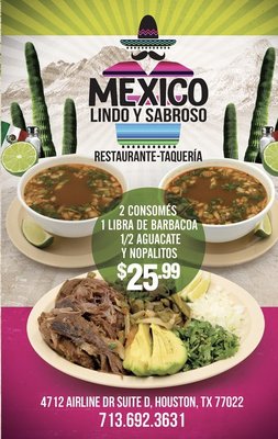 Menu photo 5 Mexico Lindo y Sabroso Houston, TX Menu photo 5 Mexico Lindo y Sabroso Houston, TX