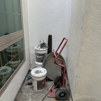 Wiseman Residential - Courtyard now: construction equipment and materials left right next to residents' windows. - Apartments Near Me - Los Angeles, California