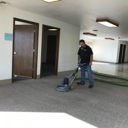 SERVPRO of Montrose / Telluride - Tom Miller, owner of SERVPRO of Montrose / Telluride performing a volunteer carpet cleaning job at the Welcome Home Montrose ...