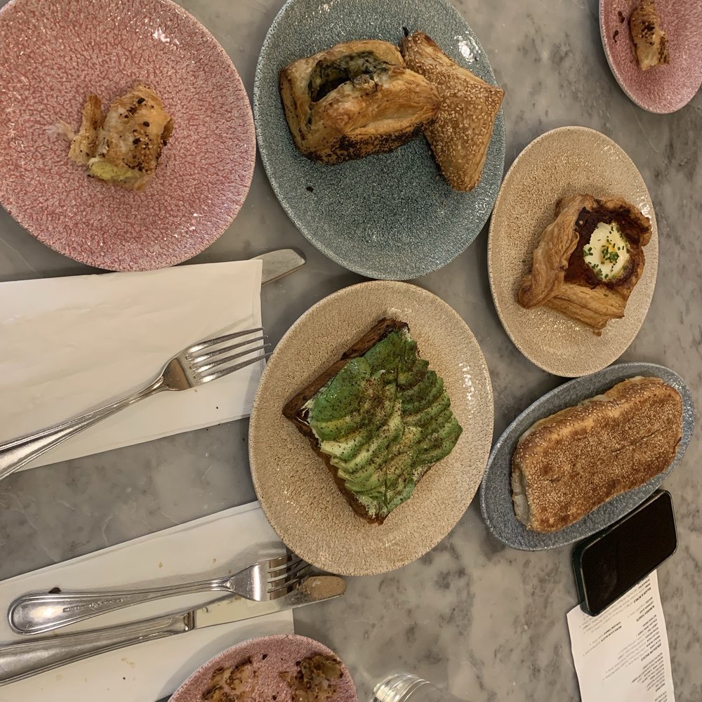 Avocado toast Boureka plate (3 Bourekas) Cheese Bagel Shakshouka Avocado toast Boureka plate (3 Bourekas) Cheese Bagel Shakshouka