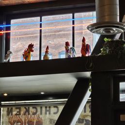 Chickens in the window Chickens in the window