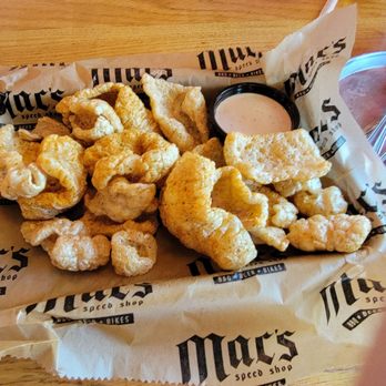 Mac's Speed Shop - Pork rinds. Yum! - Sports Bars Near Me - Concord, North Carolina