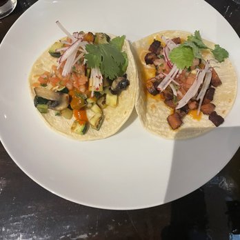 Amaranto Mexican Restaurant - Veggie Taco Crispy Mashed potato and chorizo Tacos - Mexican Near Me - Brooklyn, New York