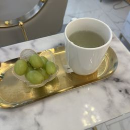 Complementary tea and grapes Complementary tea and grapes