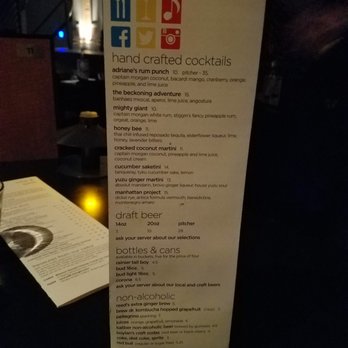 The Triple Door - Cocktails and Beer menu. - Asian Fusion Near Me - Seattle, Washington