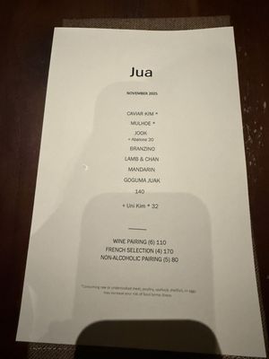 Menu photo 7 JUA New York, NY Menu photo 7 JUA New York, NY