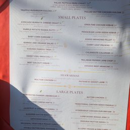 Dinner menu p1 June 2026