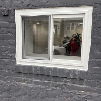 AWG Group - Slider vinyl window with white aluminum trim on the outside and and energy glass - Windows Installation Near Me - Lyndhurst, New Jersey