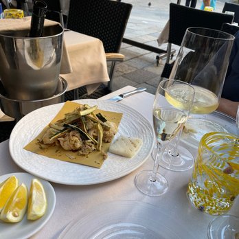 Vini da Pinto - Cuddle fish with zucchini cooked like calamari freshly picked up from the market around the corner. - Italian Near Me - Venezia, VE