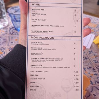 Immigrant Son Caffe - Wine and Non-alcoholic Menu - New American Near Me - Ventura, California