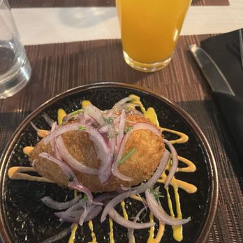 Ceviche House Peru - Papa Rellena and Passion Fruit juice - Peruvian Near Me - Red Bank, New Jersey