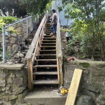 Deyvins Construction - Start of the process of fixing and painting the stairs. - Roofing Near Me