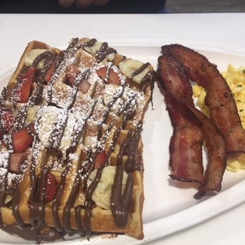 Omelet Bar - Waffle with Nutella plate - Breakfast & Brunch Near Me - Orlando, Florida Omelet Bar - Waffle with Nutella plate - Breakfast & Brunch Near Me - Orlando, Florida
