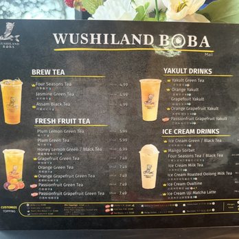 Wushiland Boba - menu - Bubble Tea Near Me - Cerritos, California Wushiland Boba - menu - Bubble Tea Near Me - Cerritos, California