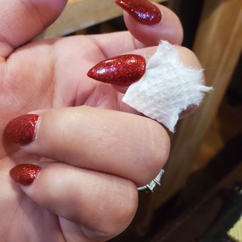 Nails By N - Paper between dip powder & nail, less than a week in. - Nail Salons Near Me - North Hollywood, California