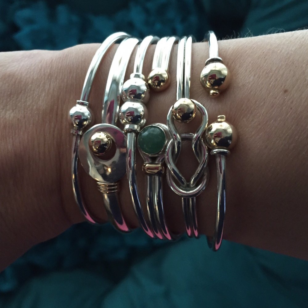 Eden - The double screwball, sun and moon, and green stone bracelets are from Eden. - Jewelry Near Me - Dennis, Massachusetts Eden - The double screwball, sun and moon, and green stone bracelets are from Eden. - Jewelry Near Me - Dennis, Massachusetts