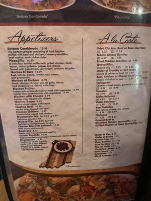 Menu photo 2 El Toro Indianapolis, IN Menu photo 2 El Toro Indianapolis, IN