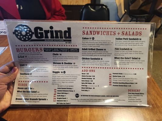 Menu photo 2 Grind Burger Kitchen Louisville, KY Menu photo 2 Grind Burger Kitchen Louisville, KY