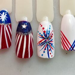 Tips and Toes - New examples of our many 4th of July nail art