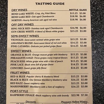 Pheasant Hollow Winery - Menu July 2022 - Wineries Near Me - Whittington, Illinois Pheasant Hollow Winery - Menu July 2022 - Wineries Near Me - Whittington, Illinois