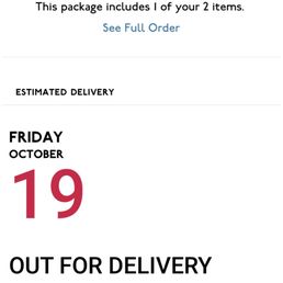Tracking info for the bag that's not "in stock" Tracking info for the bag that's not "in stock"