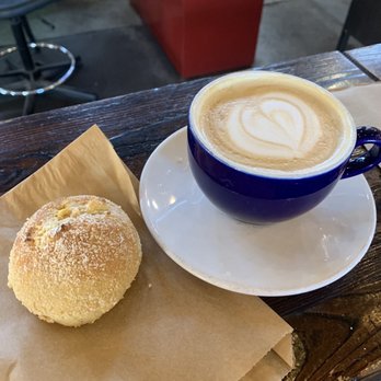Jameson Brown Coffee Roasters - calamansi cheese pandesal and lavander breve latte - Coffee & Tea Near Me - Pasadena, California