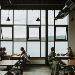Wheelhouse Brewing Company - Upstairs 'sunroom' with 270 degree views of the Harbour.