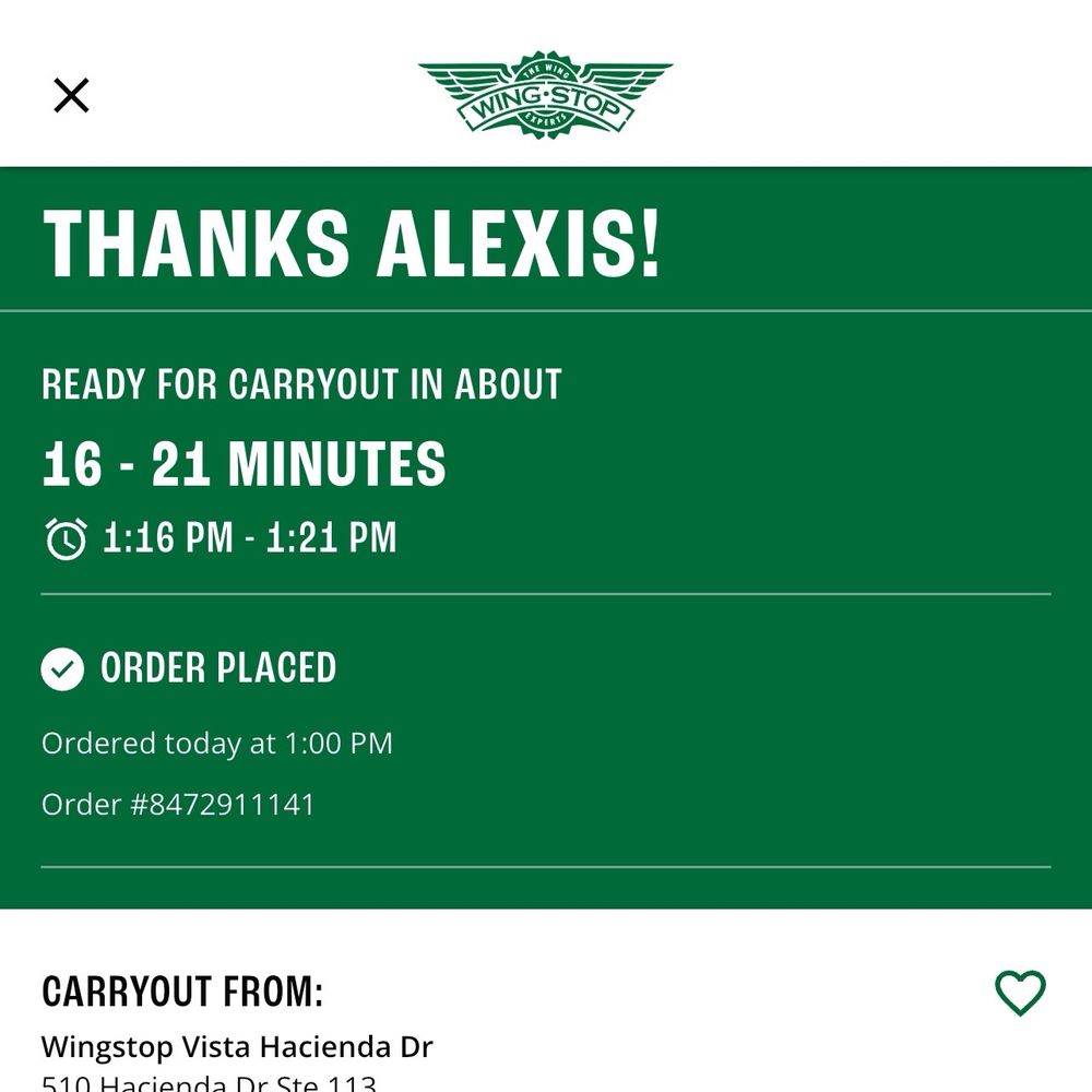 Didn't receive the preordered food until 14 min after the latest time.