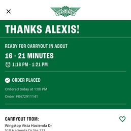Didn't receive the preordered food until 14 min after the latest time.