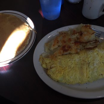 Olympic Diner - Buckeye omelette with a side of pancakes in place of the toast. - Diners Near Me - Hilliard, Ohio Olympic Diner - Buckeye omelette with a side of pancakes in place of the toast. - Diners Near Me - Hilliard, Ohio