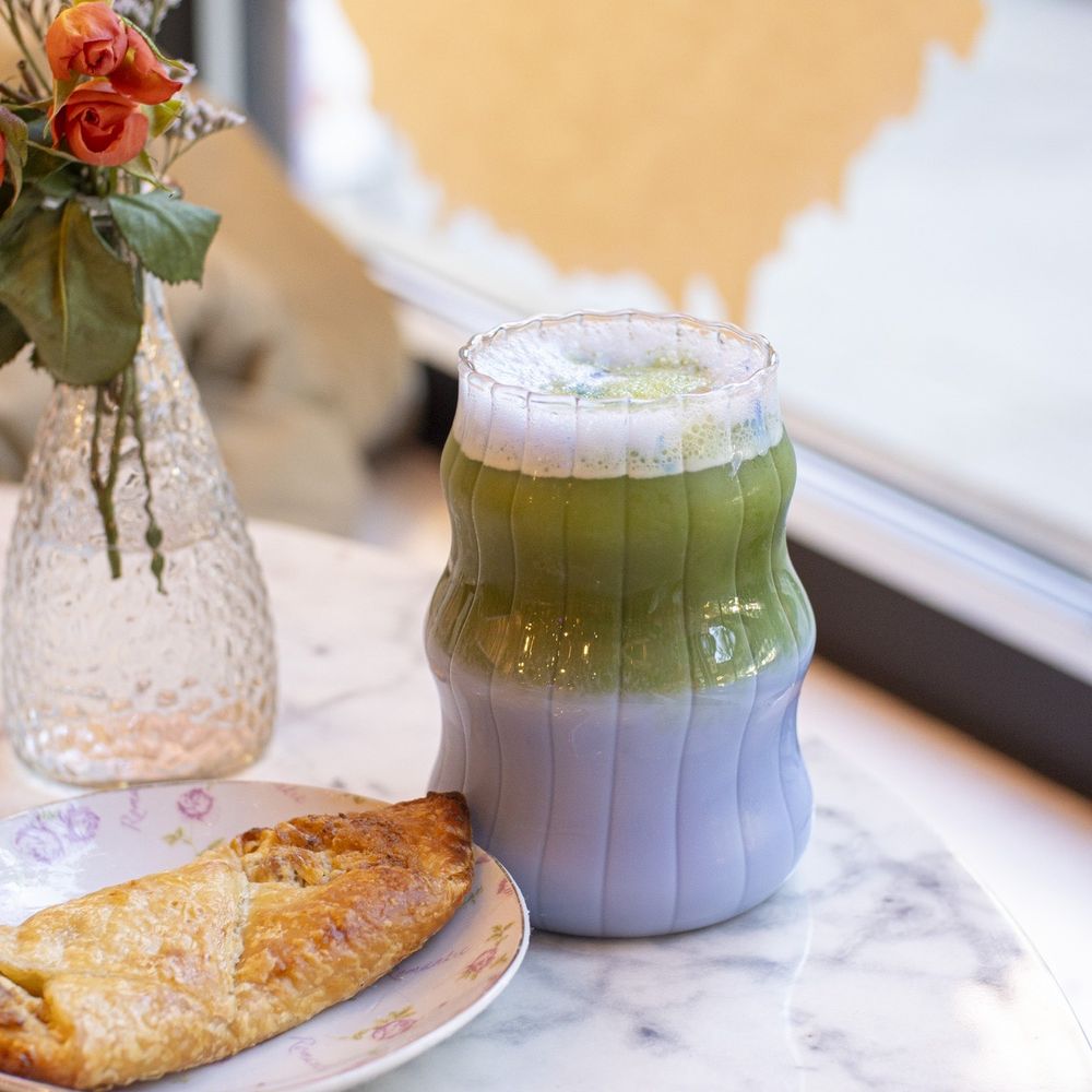 Matcha Cita - Ham & Chesese Croissant and Bluetiful - IG @thebaoeats - Coffee & Tea Near Me - Chicago, Illinois Matcha Cita - Ham & Chesese Croissant and Bluetiful - IG @thebaoeats - Coffee & Tea Near Me - Chicago, Illinois