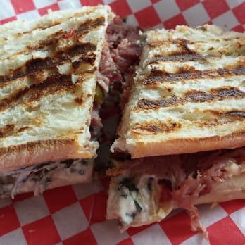 D'deli - Knuckle Sandwich: prime rib, bacon, artichoke dip, cayenne honey, and jalapenos - Sandwiches Near Me - Golden, Colorado D'deli - Knuckle Sandwich: prime rib, bacon, artichoke dip, cayenne honey, and jalapenos - Sandwiches Near Me - Golden, Colorado