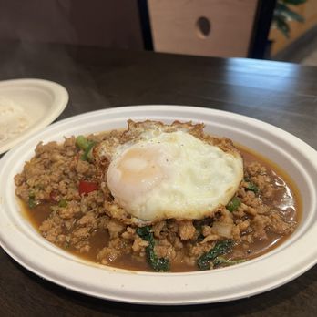 Gen Thai Street Food - Pad Grapow with rice - Thai Near Me - Santee, California Gen Thai Street Food - Pad Grapow with rice - Thai Near Me - Santee, California