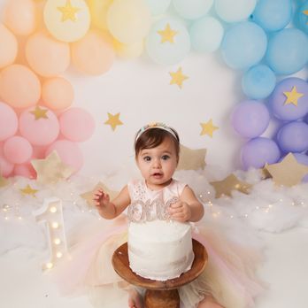 Stephanie Jane Portraits - Rainbow First Birthday Cake Smash - Session Photography Near Me Stephanie Jane Portraits - Rainbow First Birthday Cake Smash - Session Photography Near Me